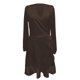 thumbnail image 3 of Vestido elegante de satén con cuello en V, cintura y escote pronunciado para mujer - Tejido lujoso, corte favorecedor, ocasiones formales - Tallas XS-XXL, diseño elegante con caída, 3 of 4