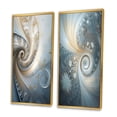 thumbnail image 3 of Designart "Fractal Spiral Cosmic Bliss II" Fractals Framed Wall Art Set Of 2 - Transitional Blue Frame Gallery Set For Office Decor, 3 of 6