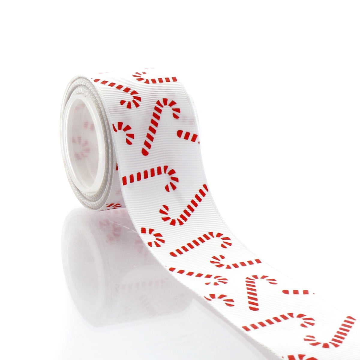 1.5" Red Candy Cane Grosgrain Ribbon 100 Yards