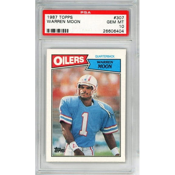 Graded 1987 Topps Warren Moon #307 Football Card PSA 10 Gem Mint