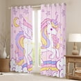 thumbnail image 2 of Manfei Dreamy Pink Unicorn Black Out Curtains, Cartoon Cloud Stars Print Curtains Pack of 2 (42x63 Each), Fairy Tale Animal Bedroom Curtains, Living Room Curtains Decor, 2 of 6