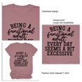 thumbnail image 3 of Camiseta holgada de manga corta con estampado de letras, elástica, para mujer, talla M, camiseta negra de verano en color oro rosa, 3 of 4