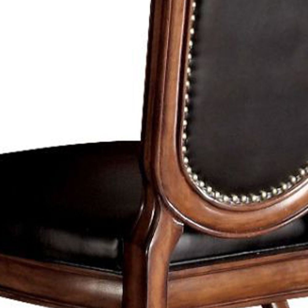 Acme Chateau De Ville Black PU & Cherry Side Chair (Set-2), Location: Indoor