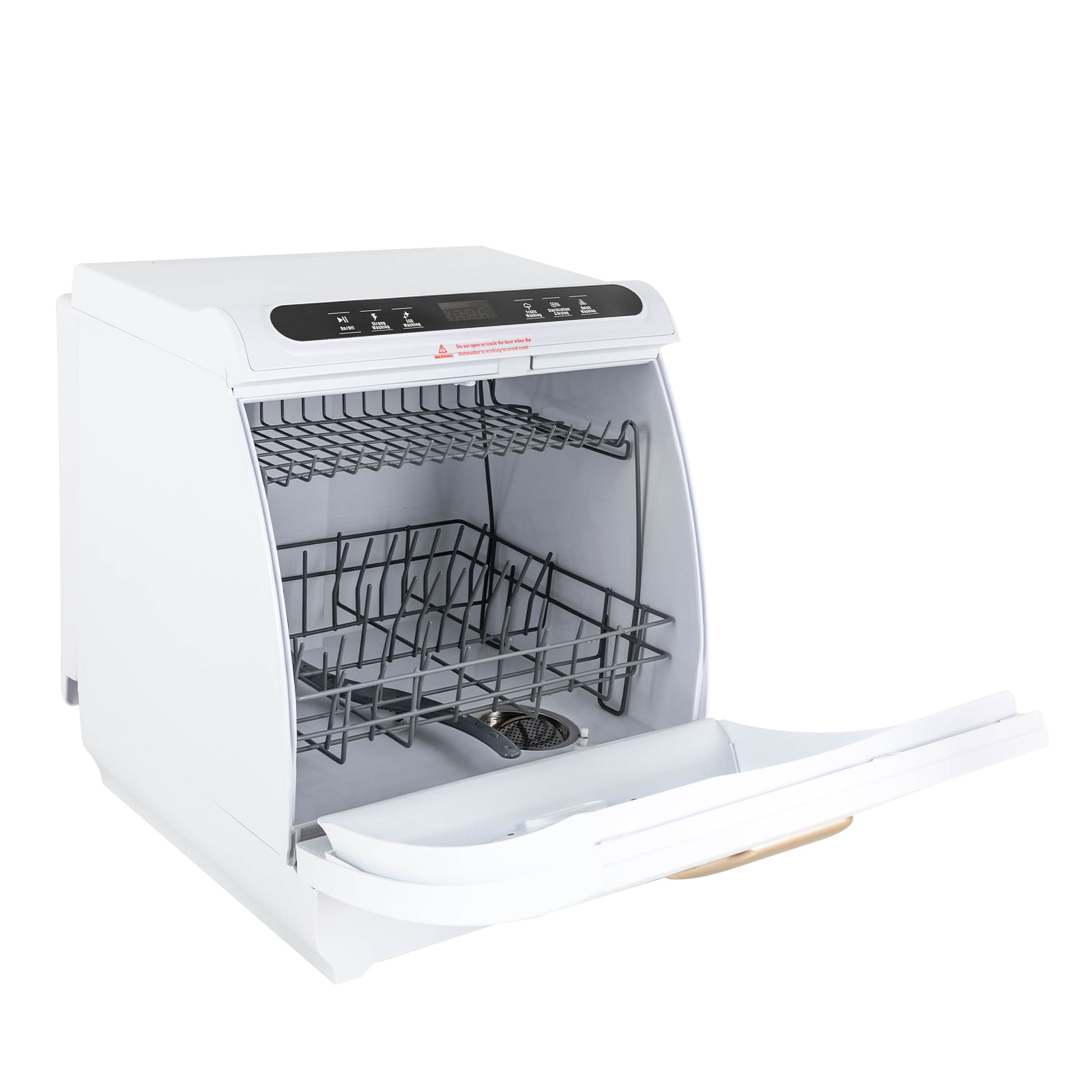 Portable Dishwasher Countertop, No Hookup Needed, 7 Programs, PTC Air-Dry,  Anti-Leakage, Fruit & Vegetable