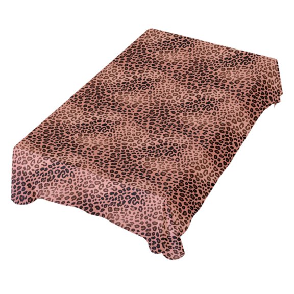 JSTEL Leopard Cheetah Prints Rose Gold Table Cloth Rectangle 54 x 72 Inch Tablecloth Anti Wrinkle Table Cover for Dining Kitchen Parties