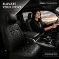 thumbnail image 2 of Road Comforts Car Seat Covers, Lauxury Diamond Quilted Leather Front Bucket Seat Covers, Airbag Compatible, Universal Fit Automotive Seat Covers with Piping Trim, Black, 2 of 7
