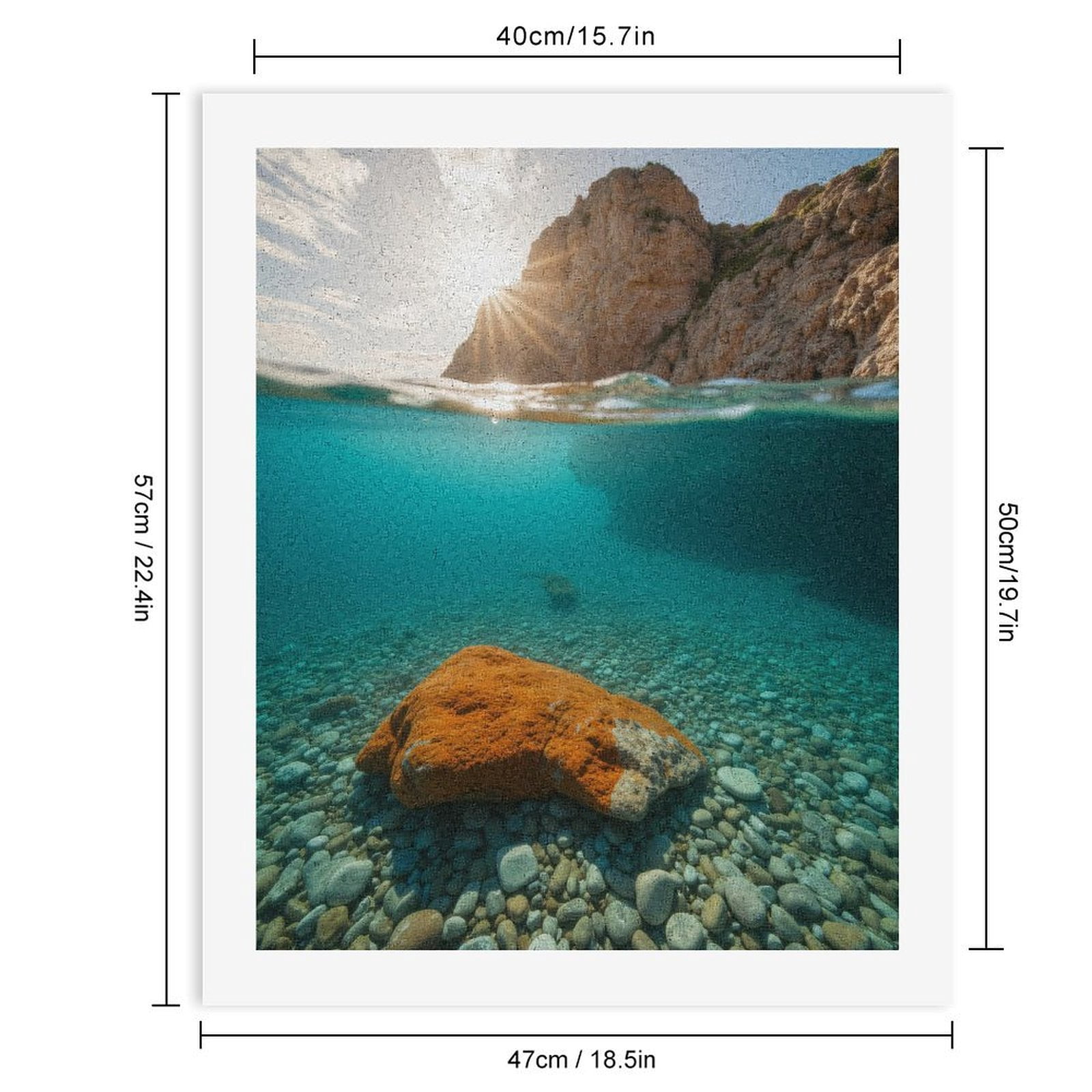 Paint by Numbers Kit for Adults, Sunlit Ocean Rock Serenity Scene Paint by Numbers, Easy Paint by Numbers Kit for Adults Beginner, DIY Adult Paint by Number Kits on Canvas, Home Decor