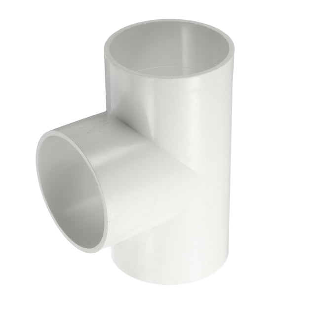 Uxcell 1Pcs 3" Tee 3 Vías Conector de Accesorios de Tubo, Accesorio de Esquina de Grado de Construcción de Muebles para Estructura de Soporte de Estante de Jardín Conexión de Carpa, Blanco