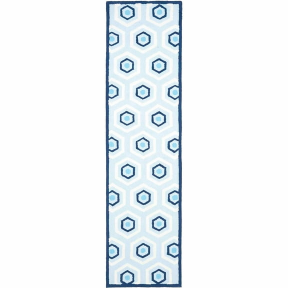 Safavieh Kids Corrie Hand-Tufted Runner Rug, Blue/Ivory