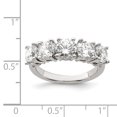 thumbnail image 2 of 925 Sterling Silver Polished 5 stone CZ Cubic Zirconia Simulated Diamond Ring Size 6 -  Jewelry Gift for Mom, 2 of 2
