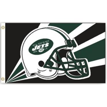 Fremont Die NFL New York Jets 3 x 5 Flag with Grommets, 3 x 5-Foot, Helmet