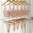thumbnail image 4 of Champagne Floral Sexy Sheer Embroidered Lingerie Set (CHAMPAGNE, S), 4 of 5