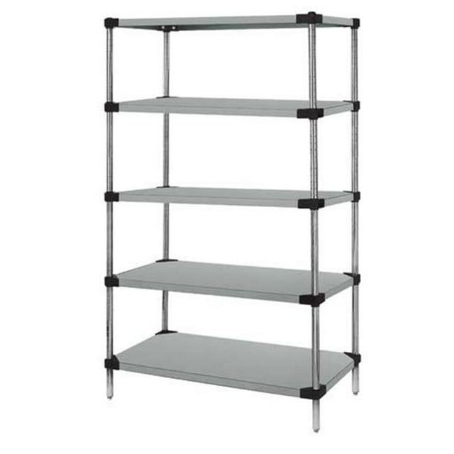 Unité d'Étagères Pleines en Acier Galvanisé à 5 Tablettes, 14 x 42 x 54 Po