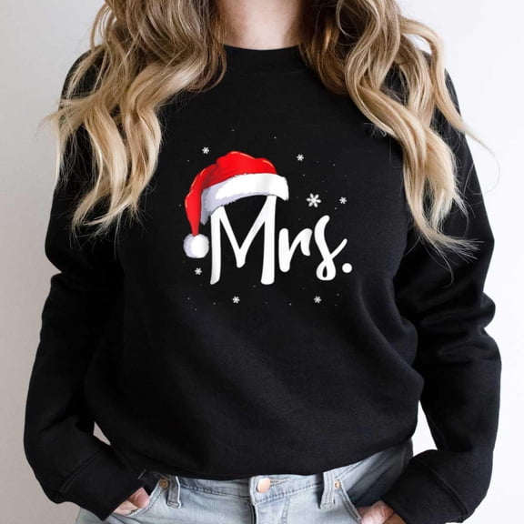 Mr. And Mrs. Claus Funny Couples Matching Christmas Pajamas St. Nick Graphic - Daily Wear Essential SW3783 Unisex Sweatshirt, Up to Size 5XL