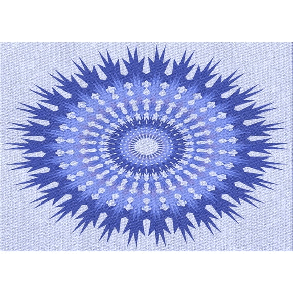 Ahgly Company Indoor Rectangle Patterned Heavenly Blue Area Rugs, 8' x 10'