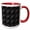 Red/White, variant on 3drose, Abstract Dot Pattern Background - Monochrome Vector Design, 11oz Two-tone Black Mug