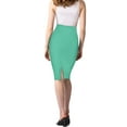 thumbnail image 2 of H&C Women Premium Nylon Ponte Stretch Office Pencil Skirt High Waist Made in The USA Below Knee, 2 of 4