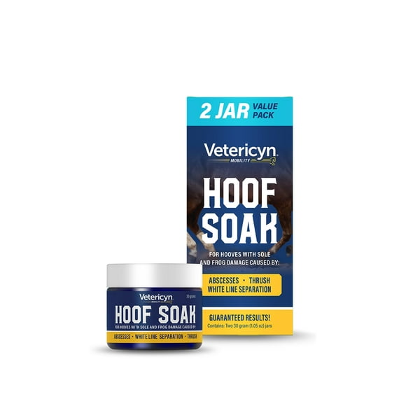Hoof Soak Vetericyn para pezuñas con suela y rana Damage, 30 g, paquete de 2