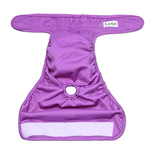 Washable Diaper Wraps for Female Dog Luxja Reusable Female Dog Diapers Pack of 4 X-Small, Gray+Green+Purple+Rose Red
