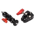 thumbnail image 4 of Super Camera Clamp Mount, Aluminum Alloy Adjustable Double Ball Head Adapter 1/4 Inch Screws Super Clamp With Arm For Camera Light Flashlights, 4 of 8