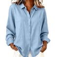 thumbnail image 2 of Womens Button Down Shirts Business Long Sleeve Lapel Collared Solid Color Fashion Tops Spring Dressy Work Blouses 2026, 2 of 4