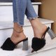 thumbnail image 5 of Zapatos de mujer Casual Punta cuadrada Moda Slip-on Rhinestone Tacones altos Sandalias de felpa Wmkox8yii  hfjk4320, 5 of 8