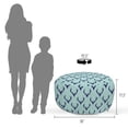 thumbnail image 4 of Deer Pouf Cover with Zipper, Jungle Creature Heads with Antlers Abstract Animal Motifs Hipster Wildlife, Soft Decorative Fabric Unstuffed Case, 30" W X 17.3" L, Pale Seafoam Navy Blue, by Ambesonne, 4 of 5