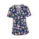 thumbnail image 4 of Top exfoliante con cuello en V para mujer, Uniforme de Trabajo de enfermera con bolsillos laterales, camiseta cómoda y duradera para tienda de SG, 4 of 8