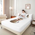 thumbnail image 4 of Homewish Boys Girls Kawaii Black Ribbon Bow 4pcs Bed Sheets,Animal Leopard King Sheets,Woodland Safari Cheetah Super Cozy Sheet Set,Breathable Home Decor, 4 of 7
