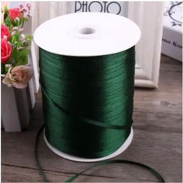 Cinta de satén verde oscuro de 3mm y 50 yardas para manualidades y costura decoración para fiesta de boda de Navidad papel de regalo hecho a mano Material DIY