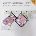 thumbnail image 4 of Yayeee Oven Mitts and Pot Holder Set of 2 Heat Resistant Kitchen Gloves Baking Hot Pad, Purple Cute Halloween, 4 of 5