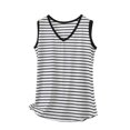 thumbnail image 2 of WAYUTE Tank Tops for Women Striped Print V Neck Sleeveless Soft Breathable Camisole Layering Loose Fit Summer Daily Wear,Light Gray,M, 2 of 3