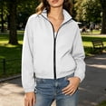 thumbnail image 5 of FDGIU Women's Stand Collar Full Zip Wind Jacket, Elastic Cuff Lightweight Casual Windproof Outer Coat with Side Hand Pockets for Running Walking Travel Daily Layering, 5 of 8