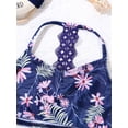 thumbnail image 6 of Alvivi Girls Floral Printed Bikini Set Sleeveless Top Swim Trunks Swimsuit 2PCS 4-14, 6 of 7