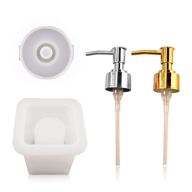 Molde de resina de silicona antiadherente, artículos de tocador cosméticos, botella de Spray para manualidades, molde dispensador de baño epoxi, decoraciones, juego de moldes redondos para mujeres Speravity HA009867-02