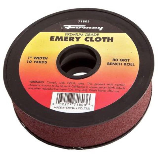 Hoja Abrasiva Forney de Tela Esmeril 80 Grano 2.5 cm x 9.1 m