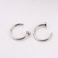 thumbnail image 4 of 2 pcs Unisex Surgical Titanium Steel Open Nose Ring Nose Piercing Stud 6mm (Silver), 4 of 8