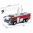 thumbnail image 4 of 1:50 Alloy Pull Back Airport Fire Truck Car Model Lights and Sounds, Red for Display and Play, 4 of 7