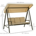 thumbnail image 3 of Outsunny 3 Seater Patio Swing Chair, Outdoor Swing Seat, Beige, 3 of 9