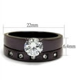 thumbnail image 2 of Luxe Jewelry Designs 2-Piece Women's Dark Brown IP Stainless Steel Wedding Ring Set with CZ Stones,, 2 of 4