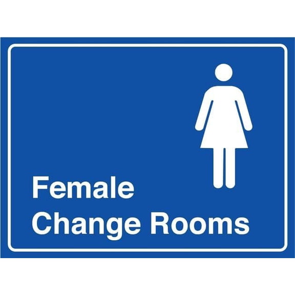Female Change Room Blue 8"x12" Rust-Resistant Aluminum Sign - Indoor & Outdoor Use for Fence & Yard