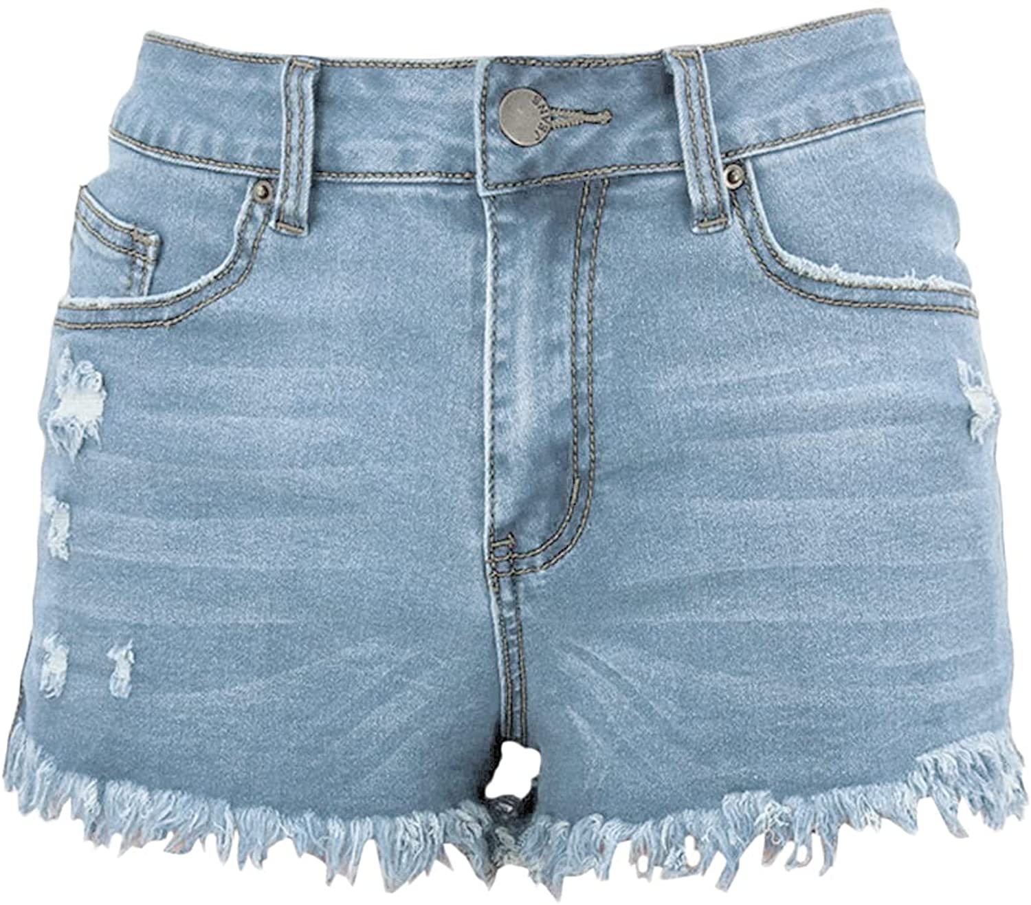 Ripped Jean Shorts for Women Casual Mid 
