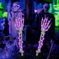 thumbnail image 3 of 2Pcs HEJULIK Halloween Decoration, Lighted Skeleton Arm Stake,Scary Realistic Hands Bone Waterproof Battery Operated, Indoor Outdoor Halloween Ornament - Purple, 3 of 8
