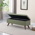 thumbnail image 3 of HomePop  Modern Storage Bench Neutral Geo Woven, 3 of 5