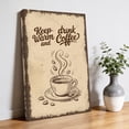 thumbnail image 2 of Farmhouse Canvas Wall Art for Living Room, Keep Warm And Drink Coffee Vintage Mottled Brown Wall Decor Framed Artwork Pictures Ready to Hang for Bedroom Office Home Decor, 2 of 9