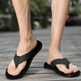thumbnail image 2 of Mostsola Flip Flops for Men Leather Flats Arch Support Beach Shoes Soft Sole Slip on Shoes, 2 of 7