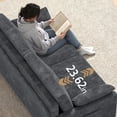 thumbnail image 6 of Noelse 79" Convertible Sofa Bed, 6-in-1 Pull-Out Sleeper Sofa, Corduroy Oversized Loveseat Chaise Lounge with Side Pockets for Living Room, Bedroom, Apartment, Dark Gray, 6 of 11