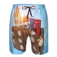 thumbnail image 4 of Disketp Men'S Swim Trunks Hawaiian Breathable Surf Beach Swimsuits Mesh Lining Beach Shorts With Pockets-Trip To London, 4 of 9