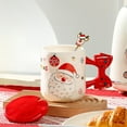 thumbnail image 4 of NWOKYZGH Christmas Mug Ceramic Merry Christmas Tree Mug with Spoon and Lid Festive Xmas Gift Cup for Hot Chocolate Coffee Eggnog, Microwave and Dishwasher Safe, 4 of 6