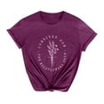 thumbnail image 3 of TSADFHJI Hauts Mignons pour Femmes Sortie Col Rond Été Mode Décontracté Manches Courtes avec Petite Fleur Imprimée T-Shirt en Coton Coloré L Rouge, 3 of 3